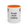 11oz Funny Beagle Mug, Orange, front view
