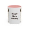 11oz Funny Beagle Mug, Pink, front view