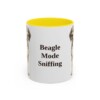 11oz Funny Beagle Mug, Yellow, front view