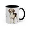 11oz Beagle Latin Mug, Black, right side view