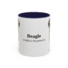 11oz Beagle Latin Mug, Navy, front view