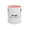 11oz Beagle Latin Mug, Pink, front view