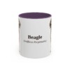 11oz Beagle Latin Mug, Purple, front view