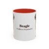 11oz Beagle Latin Mug, Red, front view