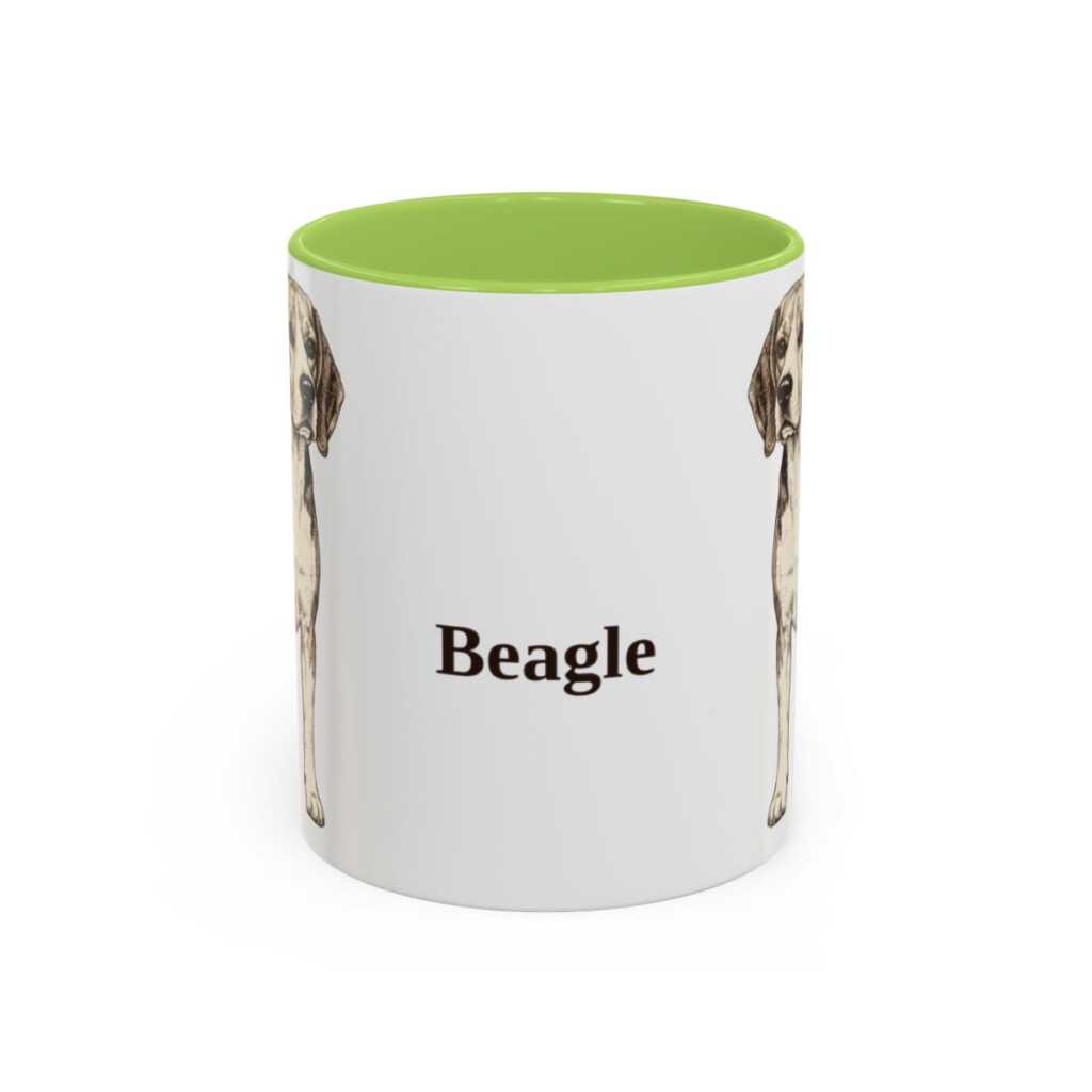 11oz Beagle Mug, Light Green, front view