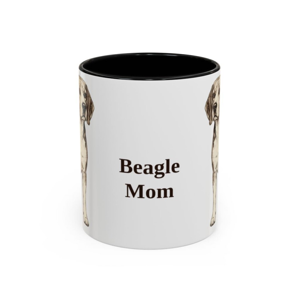 11oz Beagle Dog Mom Mug, Black, front view