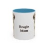 11oz Beagle Dog Mom Mug, Light Blue, front view