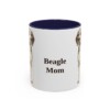 11oz Beagle Dog Mom Mug, Navy, front view