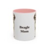 11oz Beagle Dog Mom Mug, Pink, front view