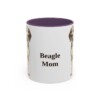 11oz Beagle Dog Mom Mug, Purple, front view