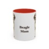 11oz Beagle Dog Mom Mug, Red, front view