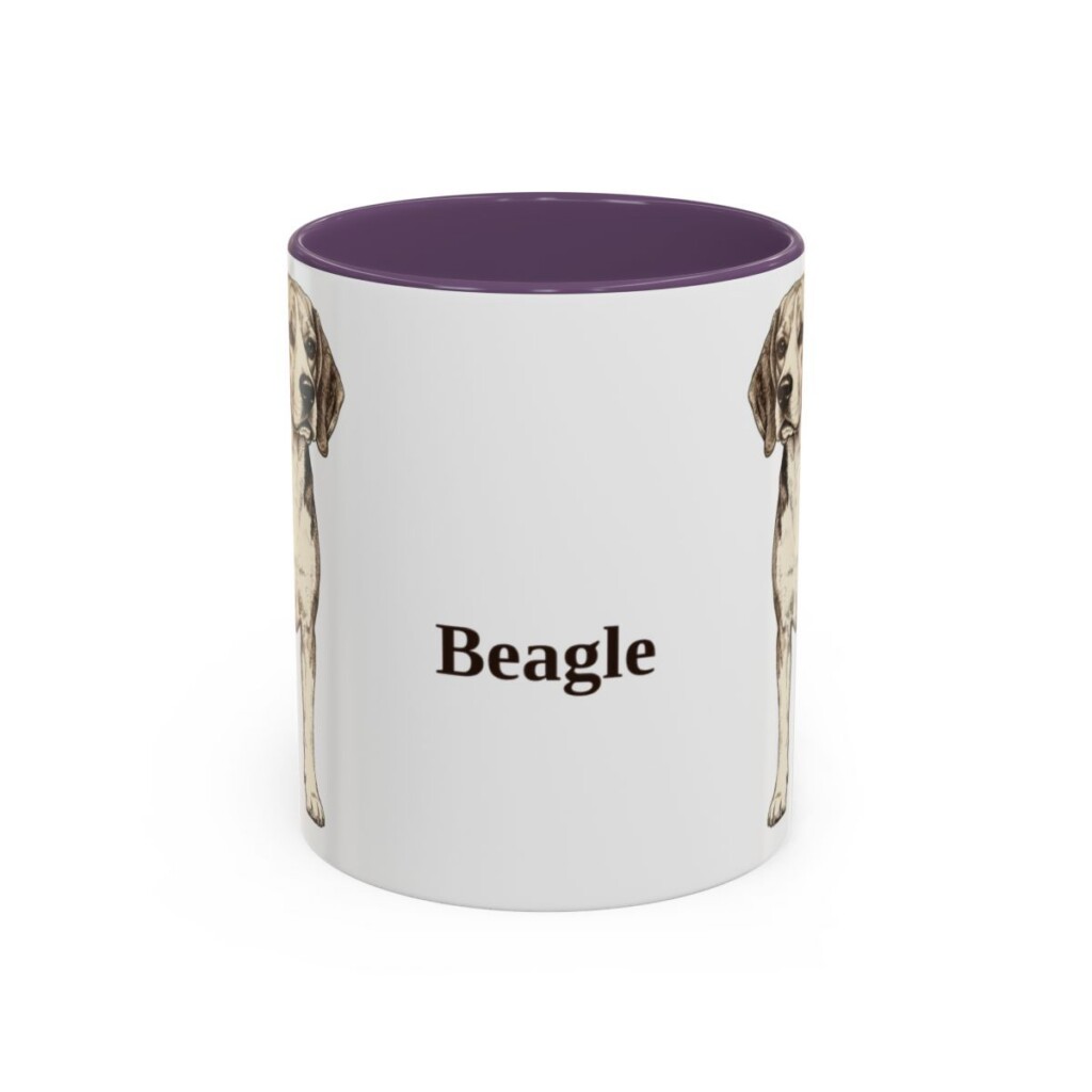 11oz Beagle Mug, Purple, front view