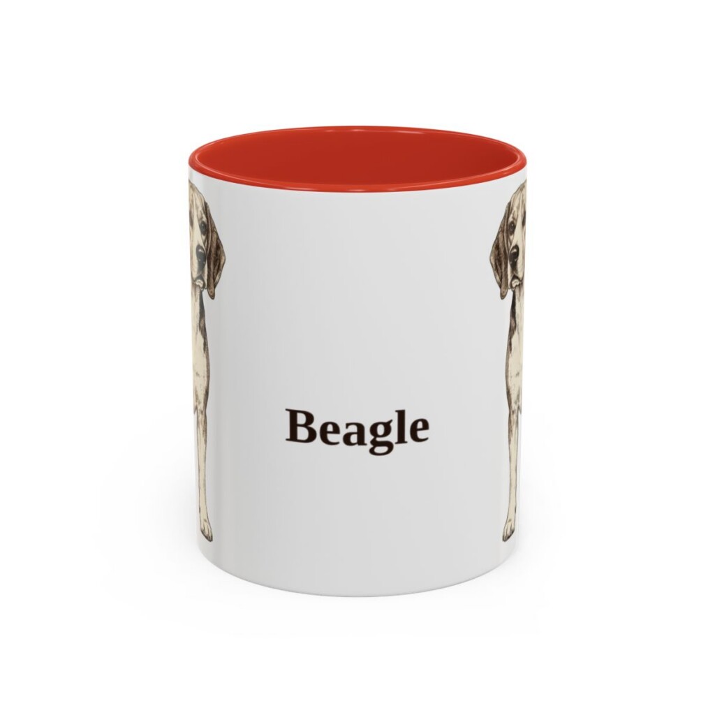 11oz Beagle Mug, Red, front view