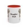 11oz Beaglier Dog Dad Mug, Red, front view