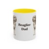 11oz Beaglier Dog Dad Mug, Yellow, front view