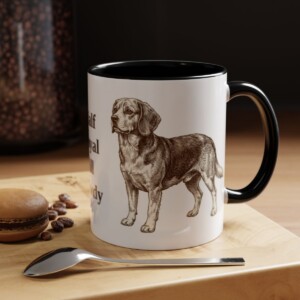 11oz Funny Beaglier Mug, Black, lifestyle photo