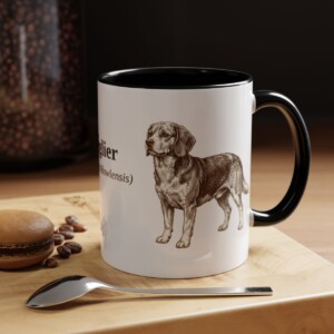 11oz Beaglier Latin Mug, Black, lifestyle photo