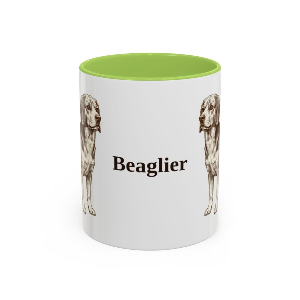11oz Beaglier Mug, Light Green, front view