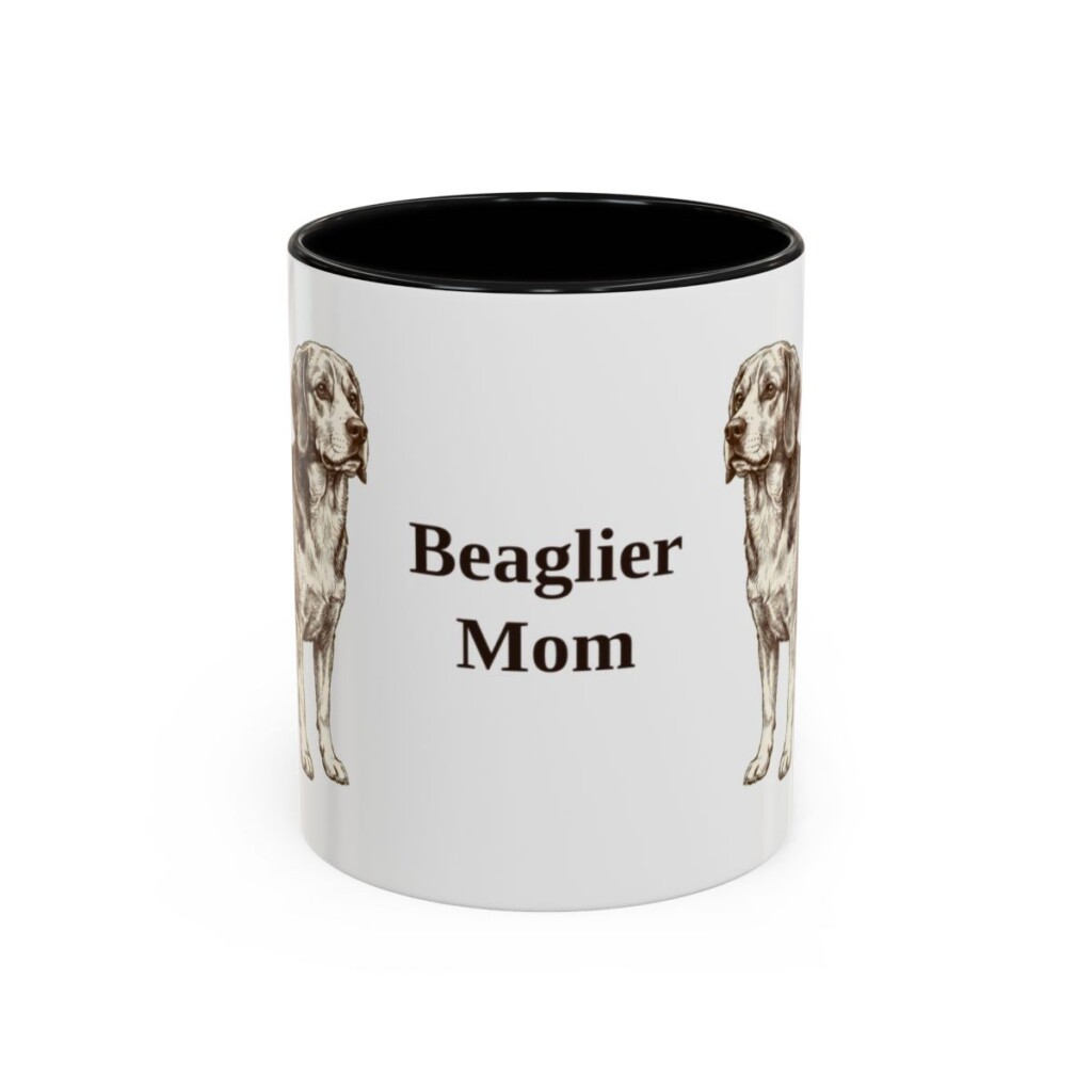 11oz Beaglier Dog Mom Mug, Black, front view