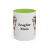11oz Beaglier Dog Mom Mug, Light Green, front view