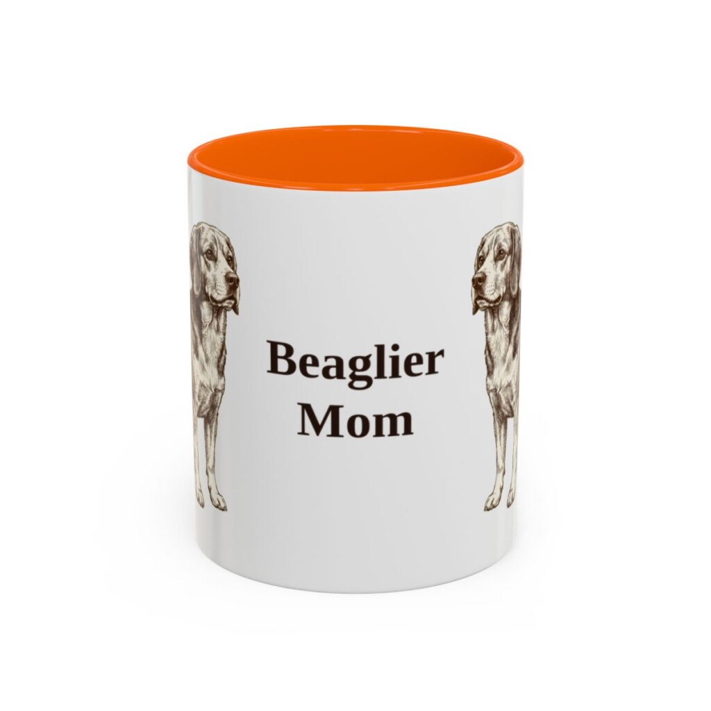 11oz Beaglier Dog Mom Mug, Orange, front view