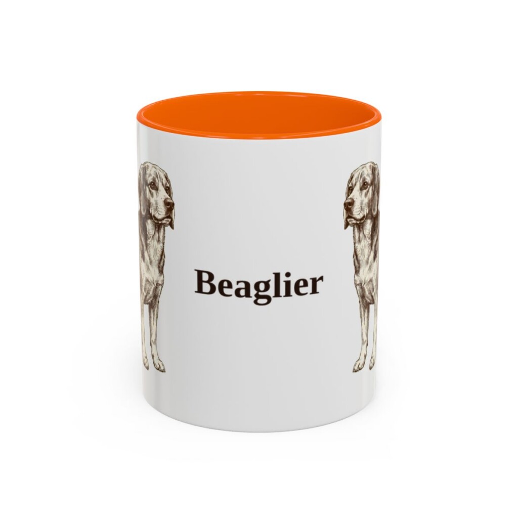 11oz Beaglier Mug, Orange, front view