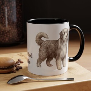 11oz Bearded Collie Mug, Black, lifestyle photo