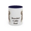 11oz Bearded Collie Dog Dad Mug, Navy, front view