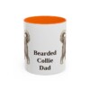 11oz Bearded Collie Dog Dad Mug, Orange, front view