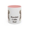 11oz Bearded Collie Dog Dad Mug, Pink, front view