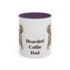 11oz Bearded Collie Dog Dad Mug, Purple, front view