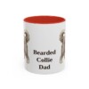 11oz Bearded Collie Dog Dad Mug, Red, front view