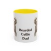 11oz Bearded Collie Dog Dad Mug, Yellow, front view