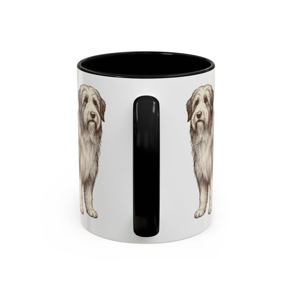 11oz Funny Bearded Collie Mug, Black, back view