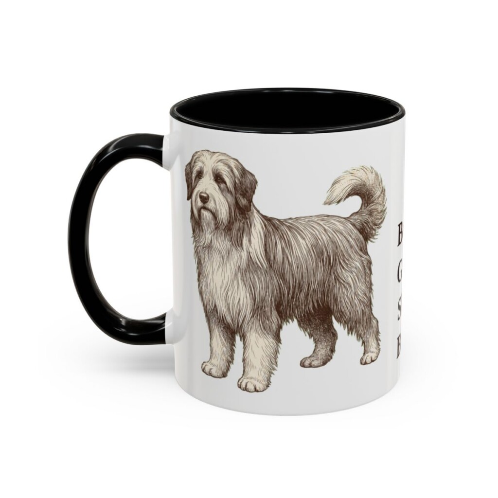 11oz Funny Bearded Collie Mug, Black, left side view