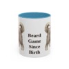 11oz Funny Bearded Collie Mug, Light Blue, front view