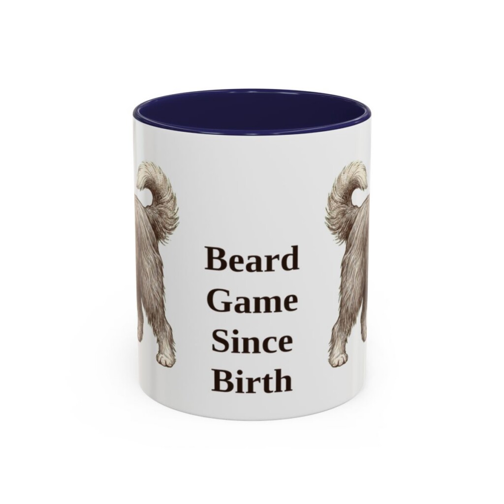 11oz Funny Bearded Collie Mug, Navy, front view