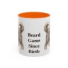 11oz Funny Bearded Collie Mug, Orange, front view