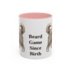 11oz Funny Bearded Collie Mug, Pink, front view