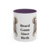 11oz Funny Bearded Collie Mug, Purple, front view
