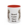 11oz Funny Bearded Collie Mug, Red, front view