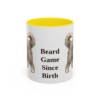 11oz Funny Bearded Collie Mug, Yellow, front view