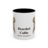 11oz Bearded Collie Latin Mug, Black, front view