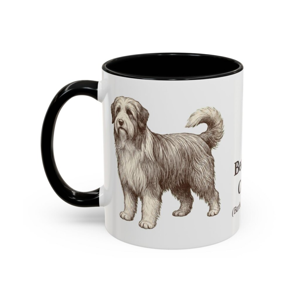 11oz Bearded Collie Latin Mug, Black, left side view