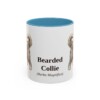 11oz Bearded Collie Latin Mug, Light Blue, front view