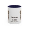 11oz Bearded Collie Latin Mug, Navy, front view