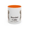 11oz Bearded Collie Latin Mug, Orange, front view