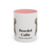 11oz Bearded Collie Latin Mug, Pink, front view