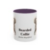11oz Bearded Collie Latin Mug, Purple, front view