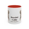 11oz Bearded Collie Latin Mug, Red, front view